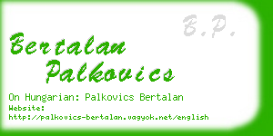 bertalan palkovics business card